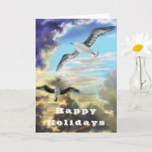 prettige feestdagen Kaart met vliegende vogels