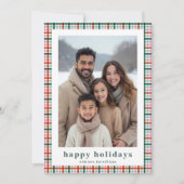 Prettige feestdagen Kaart Modern Gingham Family 2  (Voorkant)