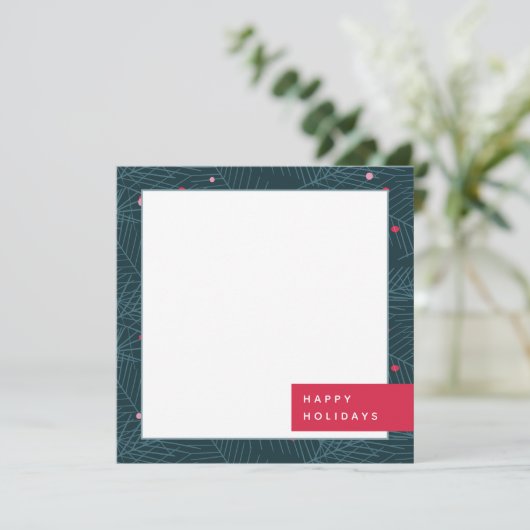 Prettige feestdagen Kaart Modern Spruce Custom (Staand voorkant)