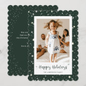 Prettige feestdagen Kaart Moderne Groene Sneeuwste (Voorkant / Achterkant)