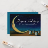 Prettige feestdagen Kaart nachtelijke hemel met ma (Voorkant / Achterkant in situ)