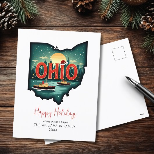 Prettige feestdagen Kaart Ohio Xmas Kaart