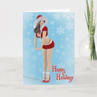 Prettige feestdagen Kaart Prachtige Pinup Christma