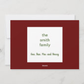 prettige feestdagen - Kaart rode en groene bloktek (Achterkant)