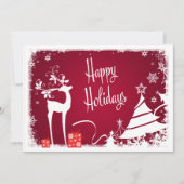 Prettige feestdagen Kaart | Rood, wit hert (Voorkant)