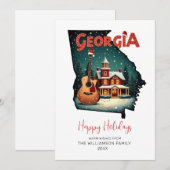 Prettige feestdagen Kaart van de staat Georgia Chr (Voorkant / Achterkant)