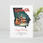 Prettige feestdagen Kaart van de staat Georgia Chr (Staand voorkant)