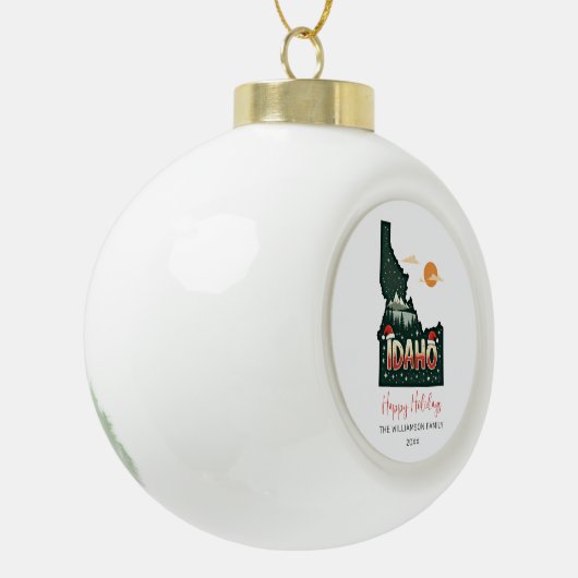 Prettige feestdagen Kaart van Idaho Keramische Bal Ornament (Links)