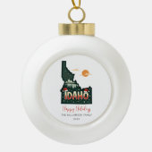 Prettige feestdagen Kaart van Idaho Keramische Bal Ornament (Voorkant)