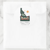Prettige feestdagen Kaart van Idaho Ronde Sticker (Tas)