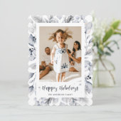 Prettige feestdagen Kaart Wintergroen bessen Foto (Staand voorkant)