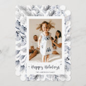 Prettige feestdagen Kaart Wintergroen bessen Foto (Voorkant / Achterkant)