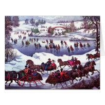 prettige feestdagen.  Kaart winterscène