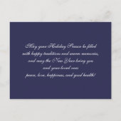 prettige feestdagen.  Kaart winterscène (Achterkant)