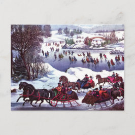 prettige feestdagen.  Kaart winterscène