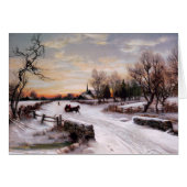 prettige feestdagen.  Kaart winterscène (Voorkant Horizontaal)