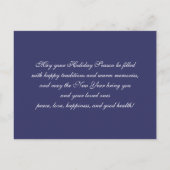 prettige feestdagen.  Kaart winterscène (Achterkant)