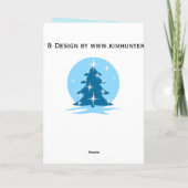 prettige feestdagen Kaarten Klassieke Blauwe Boom  (Achterkant)