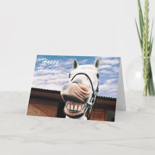 Prettige feestdagen Kaarten van paarden (Voorkant)