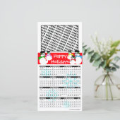 Prettige feestdagen Kalender 2011 Fotokaart Snowma Feestdagenkaart (Staand voorkant)