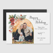 Prettige feestdagen Kalligrafie Arch Floral Foto (Voorkant / Achterkant)