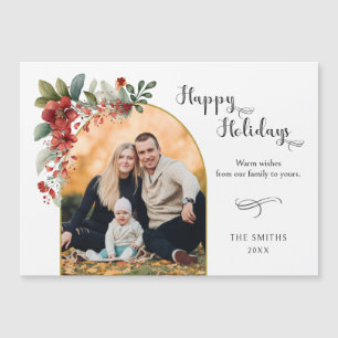 Prettige feestdagen Kalligrafie Arch Floral Foto