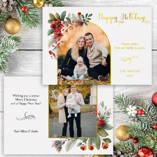 Prettige feestdagen Kalligrafie Arch Floral Foto