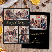 Prettige feestdagen Kalligrafie Fotocollage Kerstm Feestdagenkaart