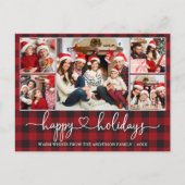 Prettige feestdagen Kalligrafie Hart? 5 Foto Red P Briefkaart (Voorkant)