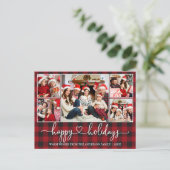 Prettige feestdagen Kalligrafie Hart? 5 Foto Red P Briefkaart (Staand voorkant)