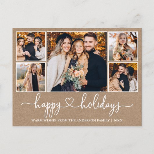 Prettige feestdagen Kalligrafie Hart Briefkaart (Voorkant)