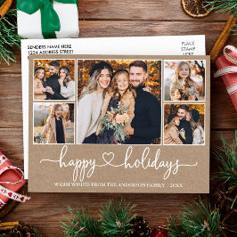 Prettige feestdagen Kalligrafie Hart Briefkaart