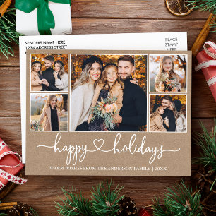 Prettige feestdagen Kalligrafie Hart Briefkaart