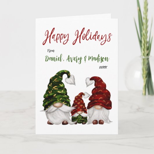 Prettige feestdagen Kalligrafie rustieke gnoom fam (Voorkant)