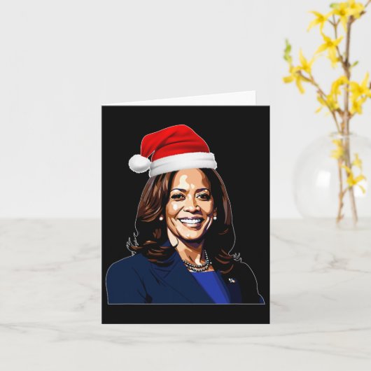 Prettige feestdagen Kamala Harris Vrolijk Kerstfee Kaart (Gele Bloem)