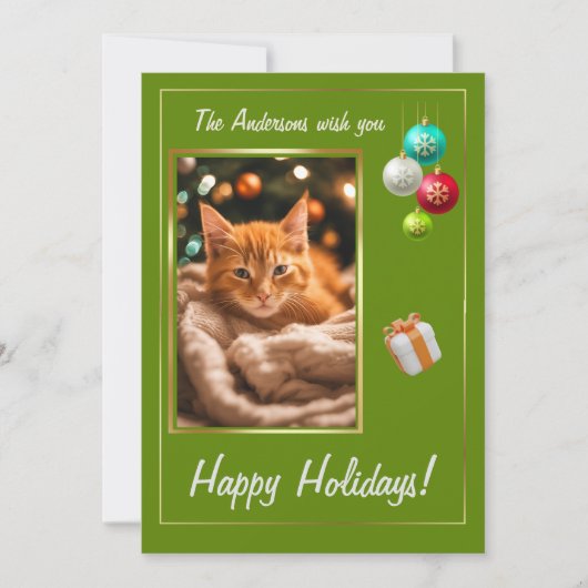 Prettige feestdagen kat Christmas kitten 2, Kaart (Voorkant)