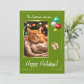 Prettige feestdagen kat Christmas kitten 2, Kaart (Staand voorkant)