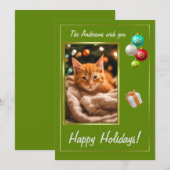 Prettige feestdagen kat Christmas kitten 2, Kaart (Voorkant / Achterkant)