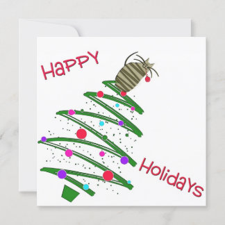 prettige feestdagen Kat Flat Holiday Greeting Kaar