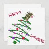 prettige feestdagen Kat Flat Holiday Greeting Kaar (Voorkant / Achterkant)