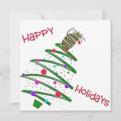 prettige feestdagen Kat Flat Holiday Greeting Kaar (Voorkant)