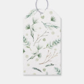 Prettige feestdagen Katoenen bloemenkrans Cadeaulabel (Achterkant)