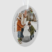 Prettige feestdagen Keepsake Kerstmis Familie Foto Ornament (voorkant)