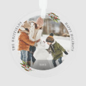 Prettige feestdagen Keepsake Kerstmis Familie Foto Ornament (achterkant)