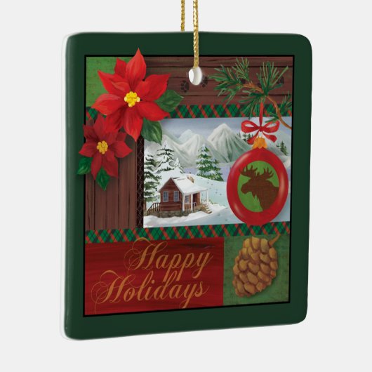 prettige feestdagen keramisch ornament (Rechts)