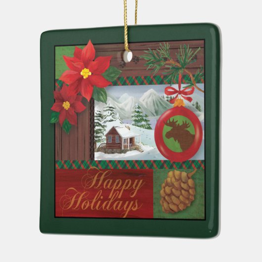 prettige feestdagen keramisch ornament (Links)