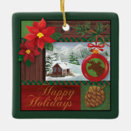 prettige feestdagen keramisch ornament