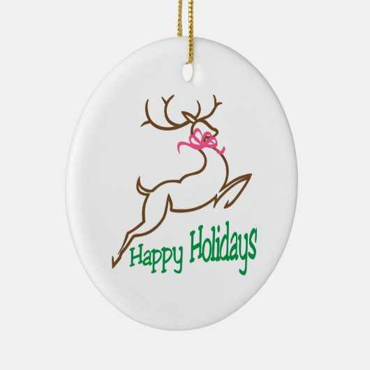prettige feestdagen keramisch ornament (Rechts)