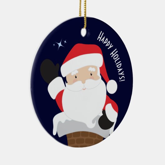 prettige feestdagen keramisch ornament (Rechts)