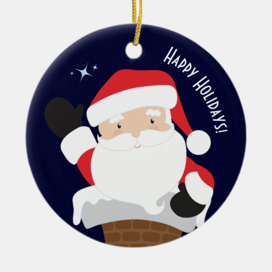 prettige feestdagen keramisch ornament (Voorkant)